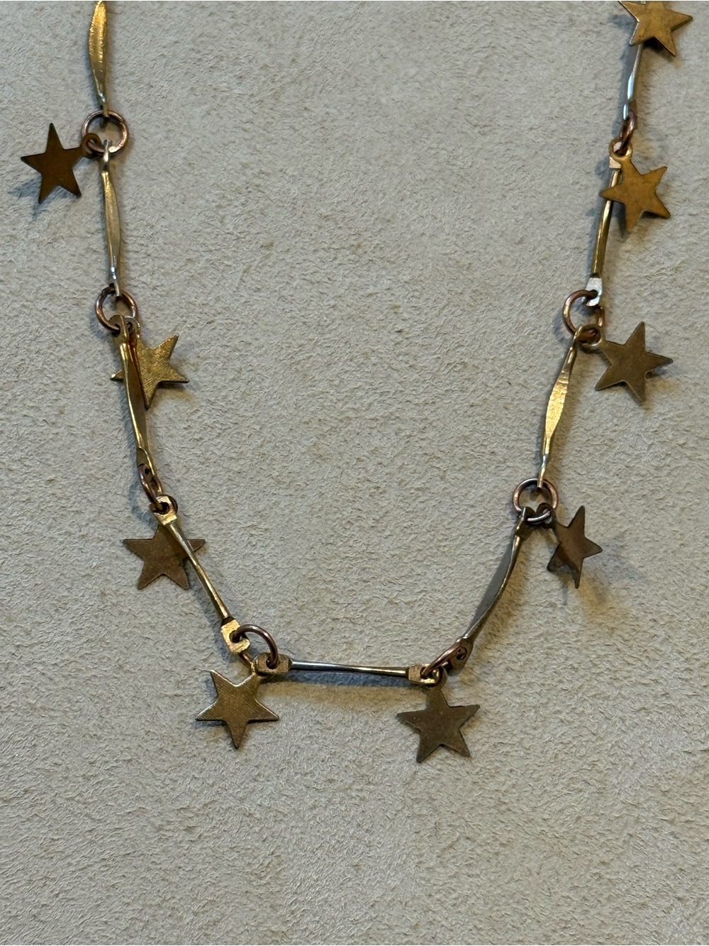 Gold Star Link Necklace - Women's Jewelry 8.5"